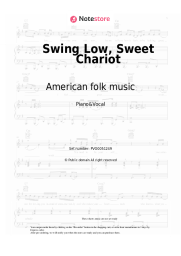 Sheet music, chords American folk music - Swing Low, Sweet Chariot