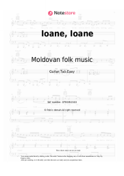 Sheet music, chords Moldovan folk music - Ioane, Ioane
