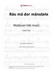 Sheet music, chords Moldovan folk music - Rău mă dor mănuţele