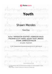 Sheet music, chords Shawn Mendes, Khalid - Youth