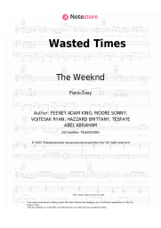 Sheet music, chords The Weeknd - Wasted Times