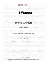 Sheet music, chords Thomas Anders - I Wanna