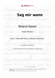 Sheet music, chords Roland Kaiser - Sag mir wann