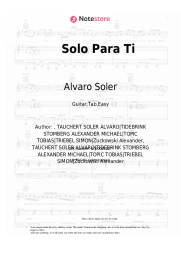 Sheet music, chords Alvaro Soler, Topic - Solo Para Ti