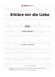 Sheet music, chords Juju, Chapo102, Philipp Poisel - Erkläre mir die Liebe