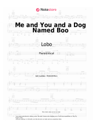 Sheet music, chords Lobo - Me and You and a Dog Named Boo
