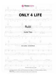 Sheet music, chords Rubi - ONLY 4 LIFE