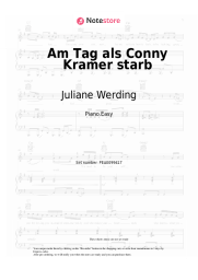 Sheet music, chords Juliane Werding - Am Tag als Conny Kramer starb