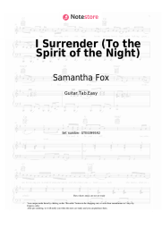 Sheet music, chords Samantha Fox - I Surrender (To the Spirit of the Night)