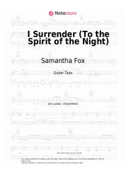 Sheet music, chords Samantha Fox - I Surrender (To the Spirit of the Night)