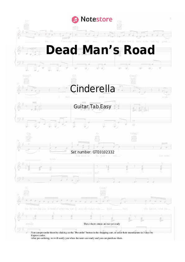 Dead Man’s Road - Cinderella Tabs Easy - Guitar.Tab.Easy