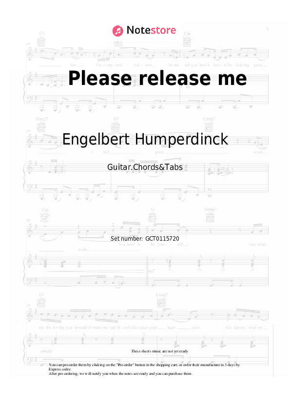Please release me - Engelbert Humperdinck Chords and Tabs - Guitar.Chords&Tabs