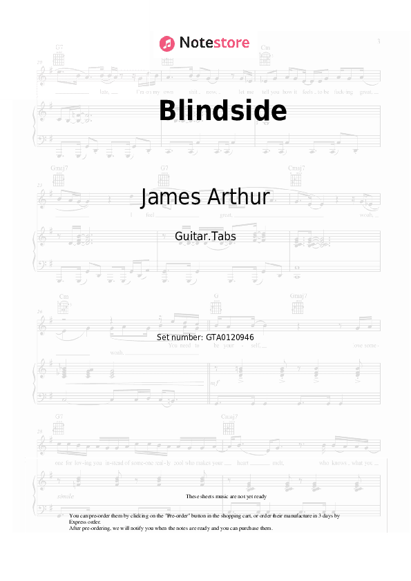 Blindside - James Arthur Tabs - Guitar.Tabs