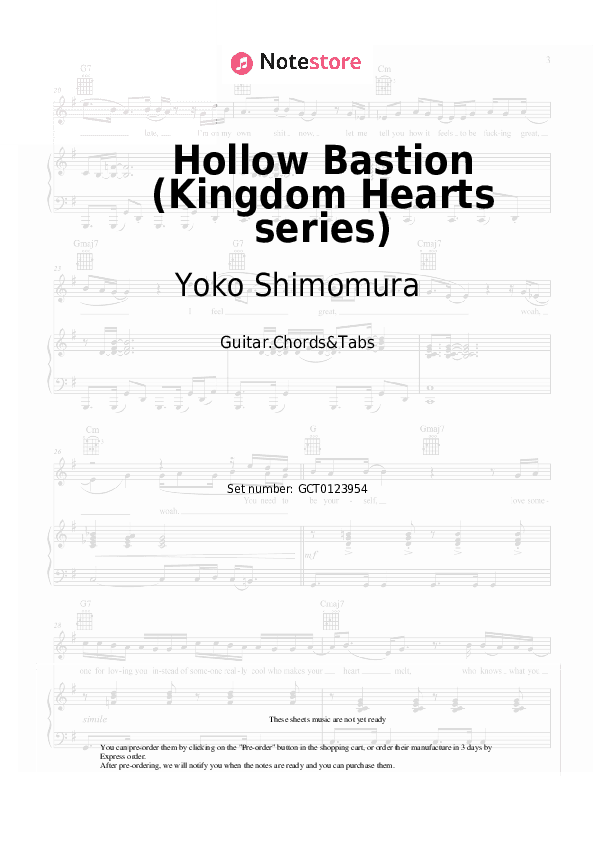 Hollow Bastion (Kingdom Hearts series) - Yoko Shimomura Chords and Tabs - Guitar.Chords&Tabs