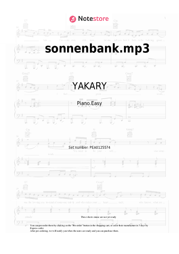 sonnenbank.mp3 - YAKARY Piano Sheet Music Easy - Piano.Easy