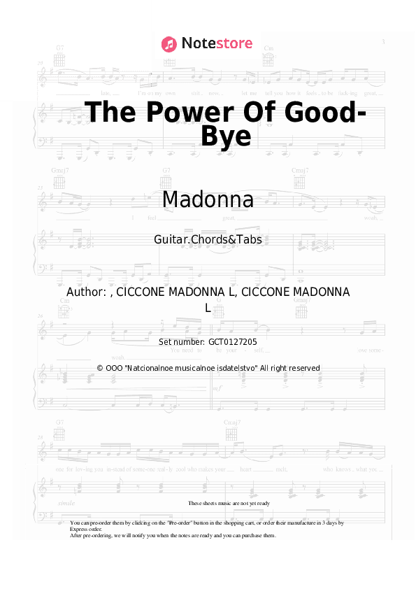 The Power Of Good-Bye - Madonna Chords and Tabs - Guitar.Chords&Tabs