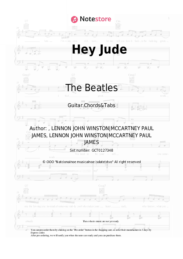 Hey Jude - The Beatles Chords and Tabs - Guitar.Chords&Tabs
