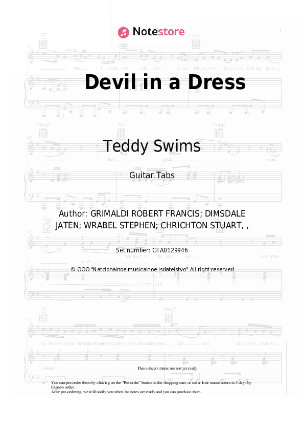 Devil in a Dress - Teddy Swims Tabs - Guitar.Tabs