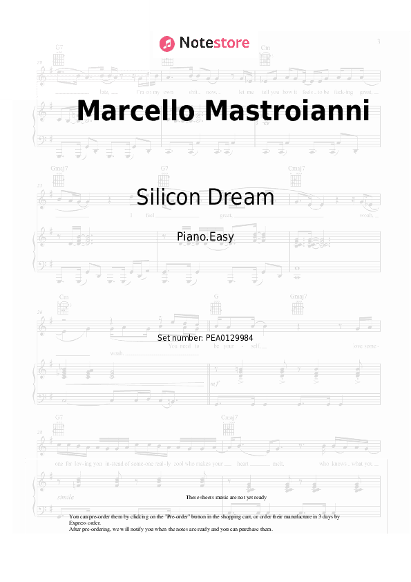Marcello Mastroianni - Silicon Dream Piano Sheet Music Easy - Piano.Easy
