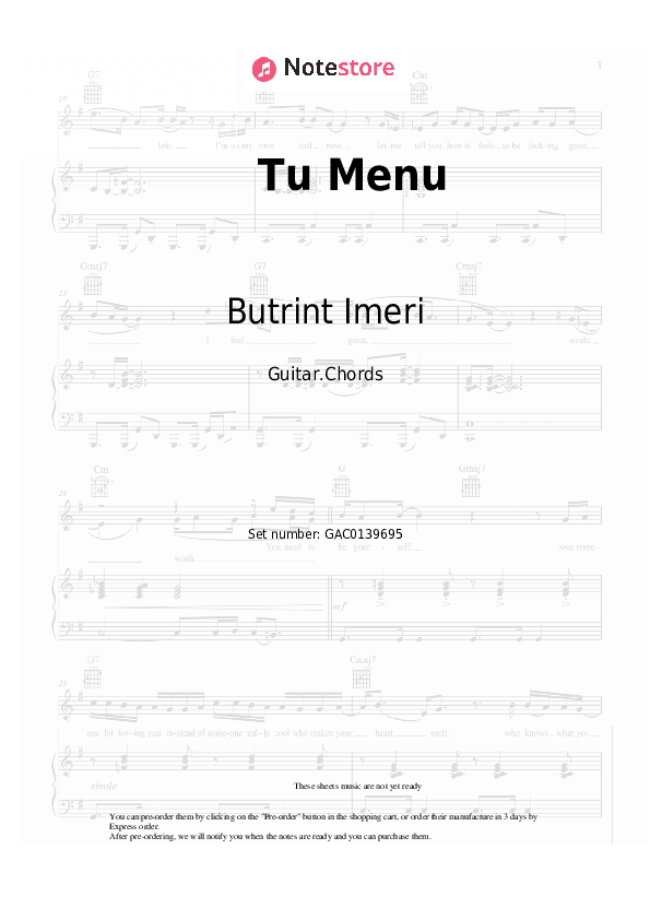 Tu Menu - Butrint Imeri Chords - Guitar.Chords