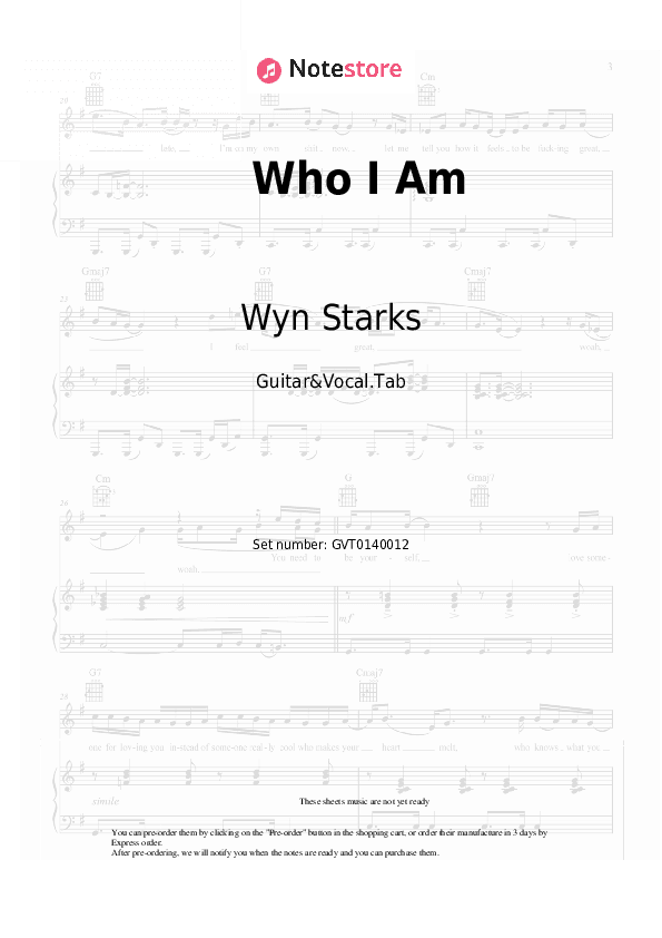 Who I Am - Wyn Starks Chords and Voice - Guitar&Vocal.Tab