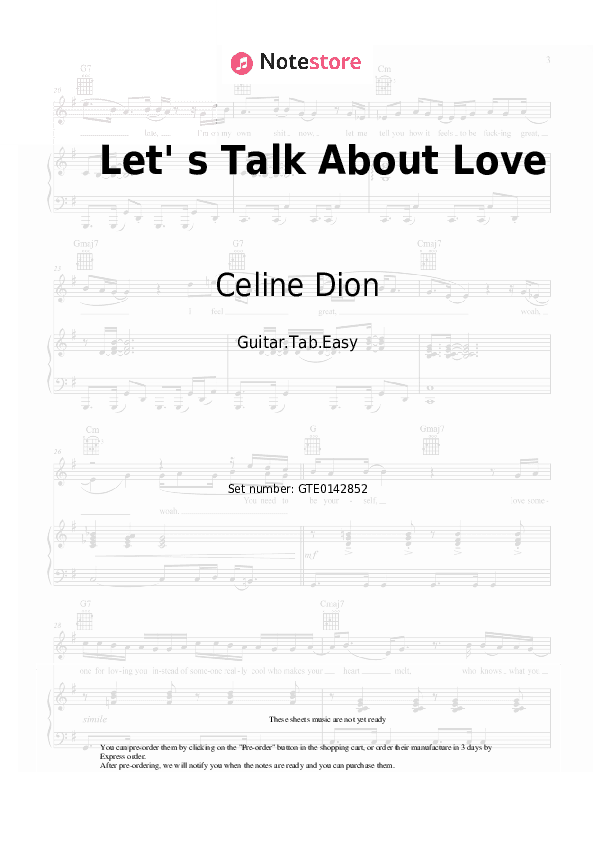 Let' s Talk About Love - Celine Dion Tabs Easy - Guitar.Tab.Easy