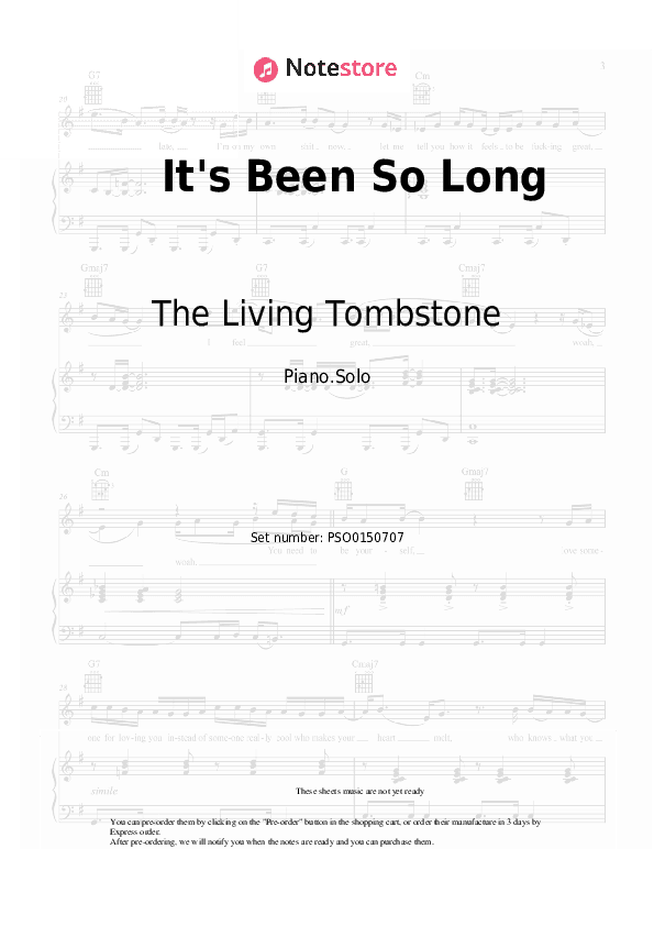 It's Been So Long - The Living Tombstone Piano Sheet Music - Piano.Solo