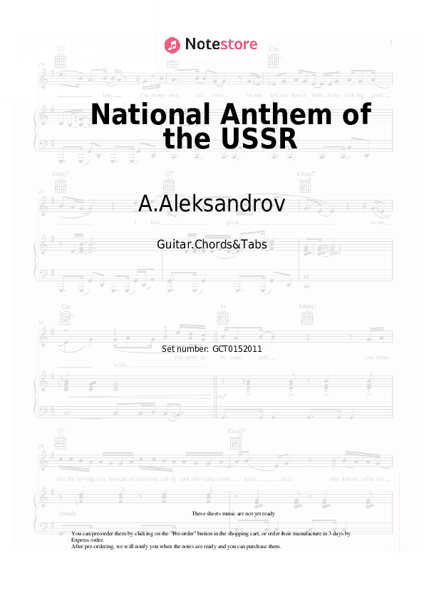 National Anthem of the USSR - A.Aleksandrov Chords and Tabs - Guitar.Chords&Tabs