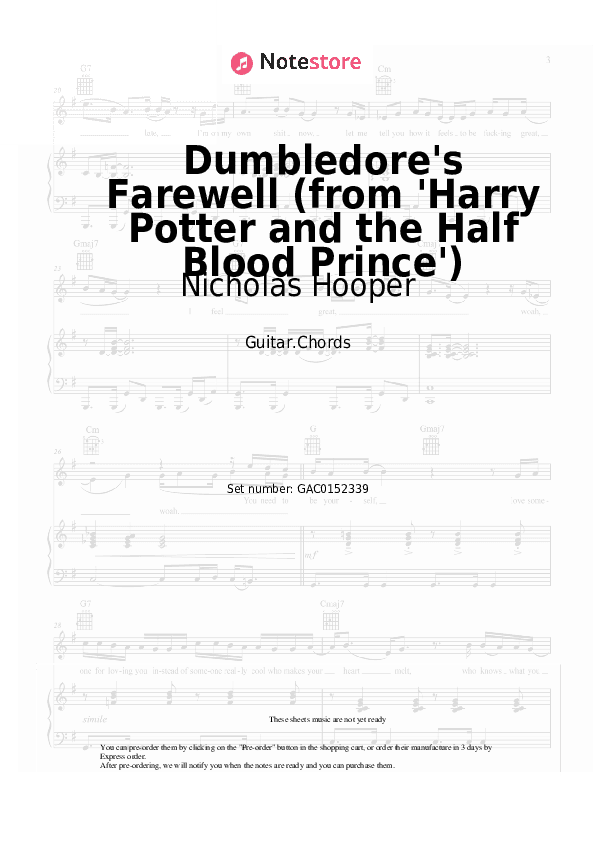 Dumbledore's Farewell (from 'Harry Potter and the Half Blood Prince') - Nicholas Hooper Chords - Guitar.Chords