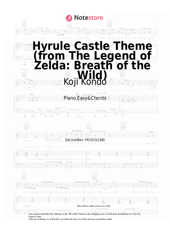 Hyrule Castle Theme (from The Legend of Zelda) - Koji Kondo Sheet Music Easy and Chords - Piano.Easy&Chords