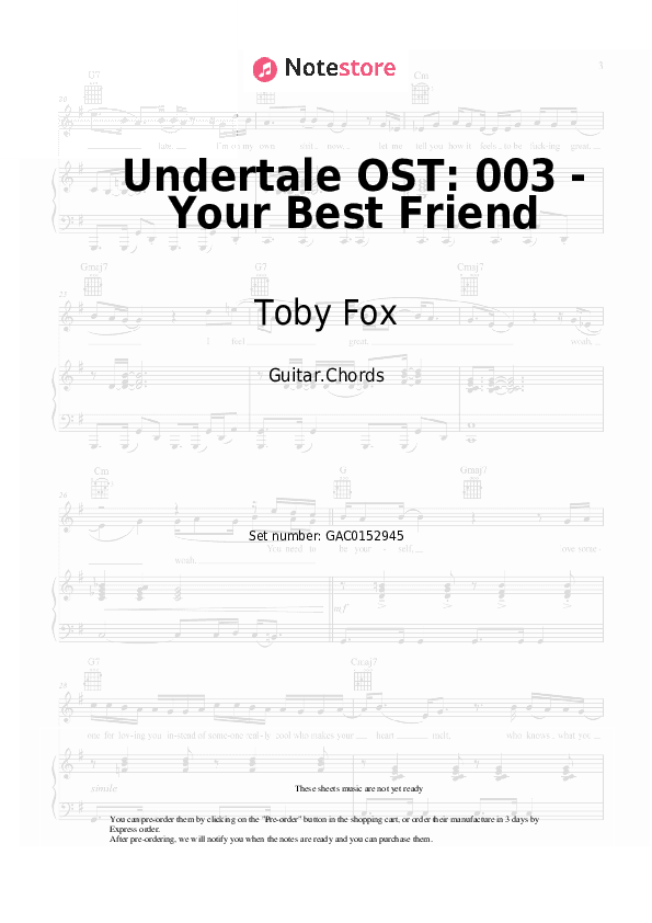 Undertale OST: 003 - Your Best Friend - Toby Fox Chords - Guitar.Chords