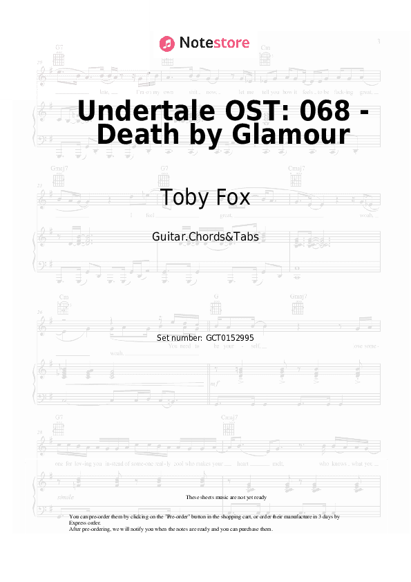 Undertale OST: 068 - Death by Glamour - Toby Fox Chords and Tabs - Guitar.Chords&Tabs