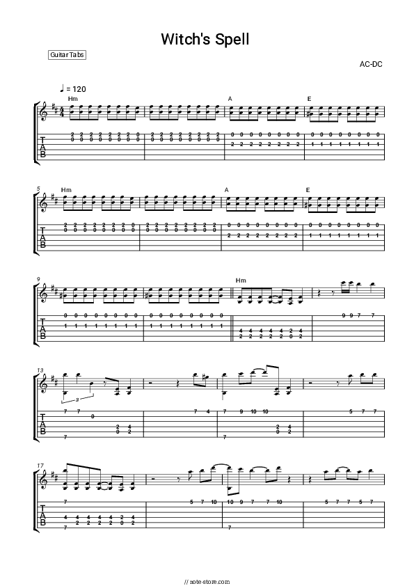 Witch's Spell - AC/DC Tabs - Guitar.Tabs