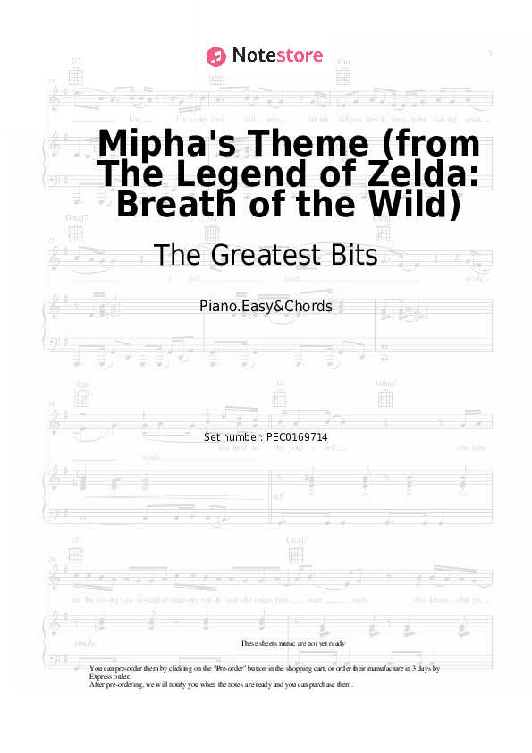 Mipha's Theme (from The Legend of Zelda: Breath of the Wild) - The Greatest Bits Sheet Music Easy and Chords - Piano.Easy&Chords