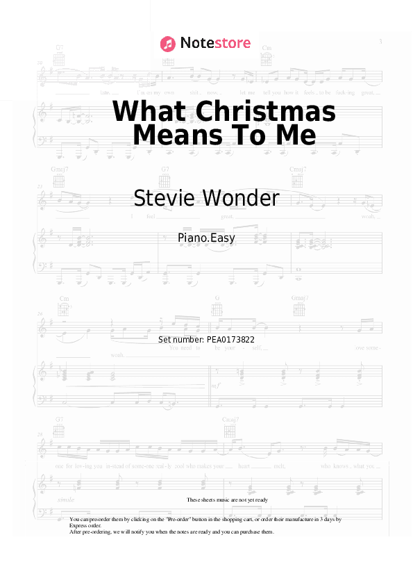 What Christmas Means To Me - Stevie Wonder Piano Sheet Music Easy - Piano.Easy