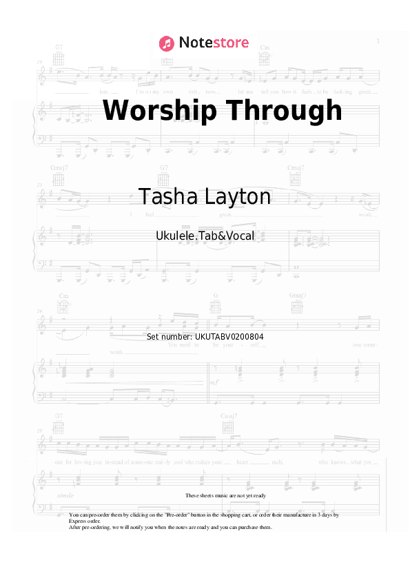 Worship Through - Tasha Layton, Chris Brown Sheet Music - Ukulele.Tab&Vocal