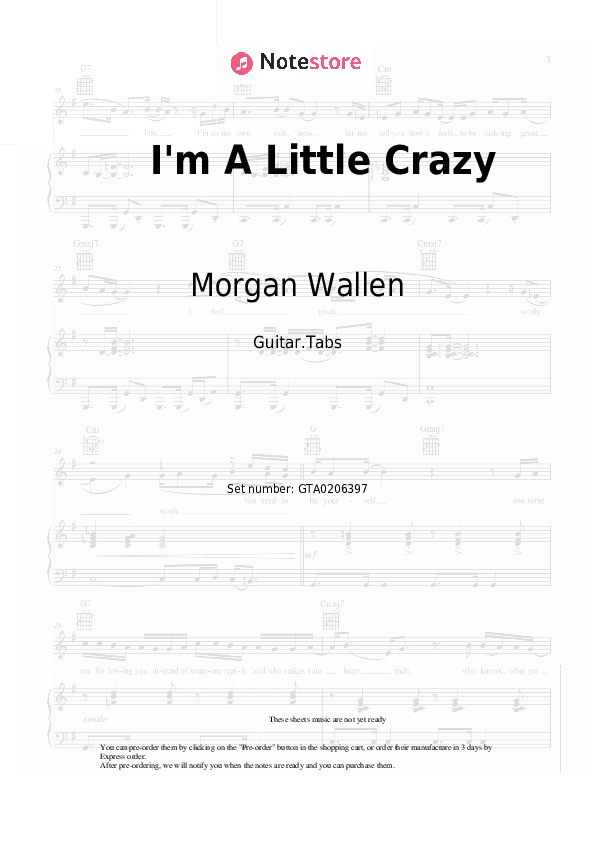 I'm A Little Crazy - Morgan Wallen Tabs - Guitar.Tabs
