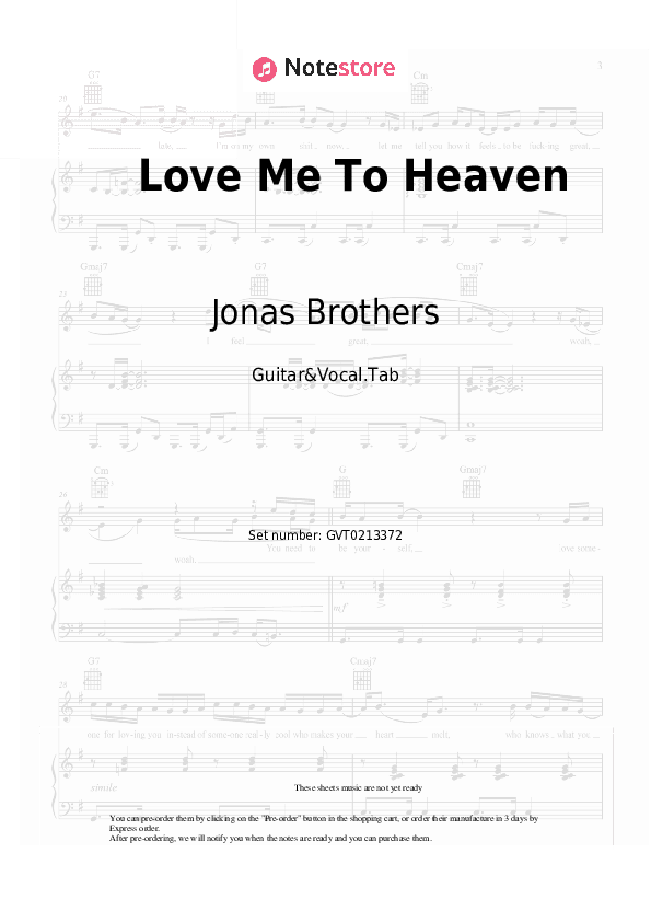 Love Me To Heaven - Jonas Brothers Chords and Voice - Guitar&Vocal.Tab