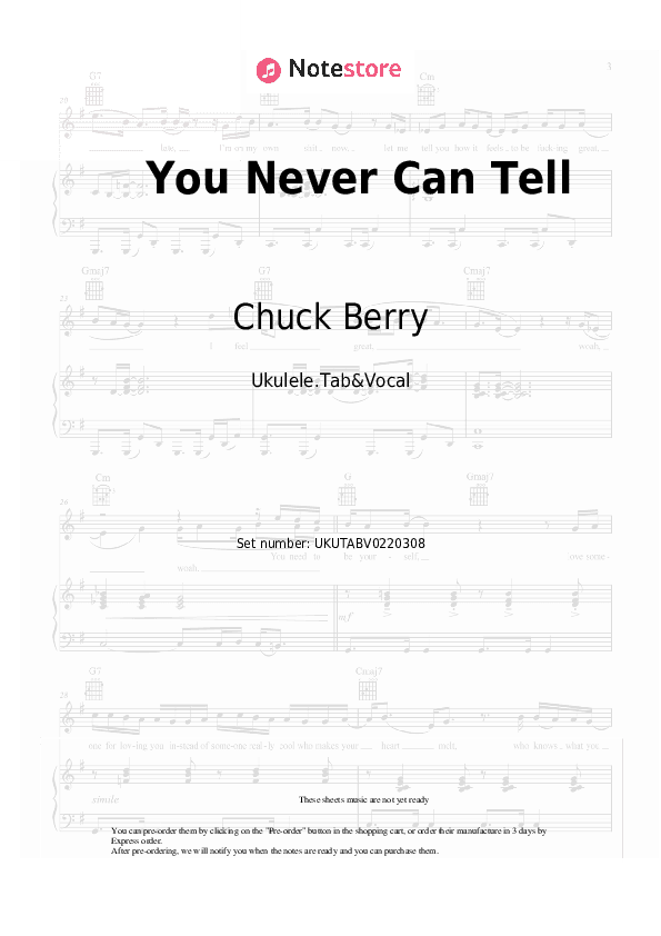 You Never Can Tell - Chuck Berry Sheet Music - Ukulele.Tab&Vocal