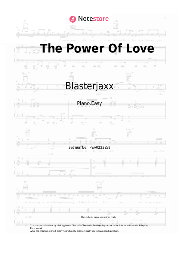 The Power Of Love - Blasterjaxx Piano Sheet Music Easy - Piano.Easy