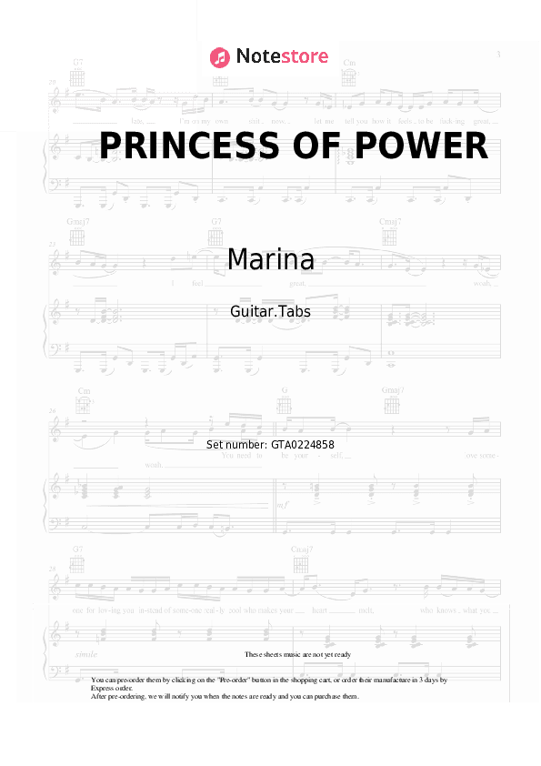 PRINCESS OF POWER - Marina Tabs - Guitar.Tabs