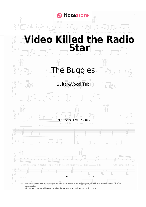 Video Killed the Radio Star - The Buggles Chords and Voice - Guitar&Vocal.Tab