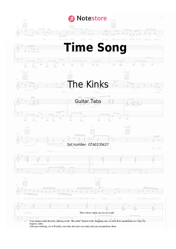 Time Song - The Kinks Tabs - Guitar.Tabs