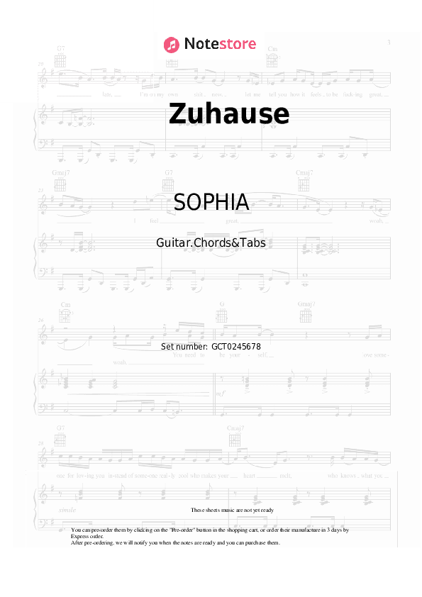 Zuhause - SOPHIA Chords and Tabs - Guitar.Chords&Tabs