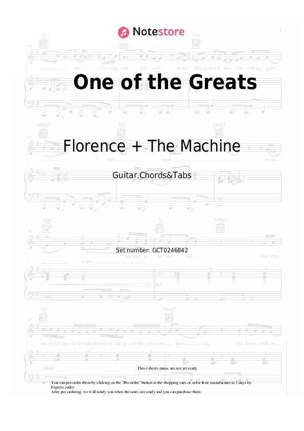 One of the Greats - Florence + The Machine Chords and Tabs - Guitar.Chords&Tabs