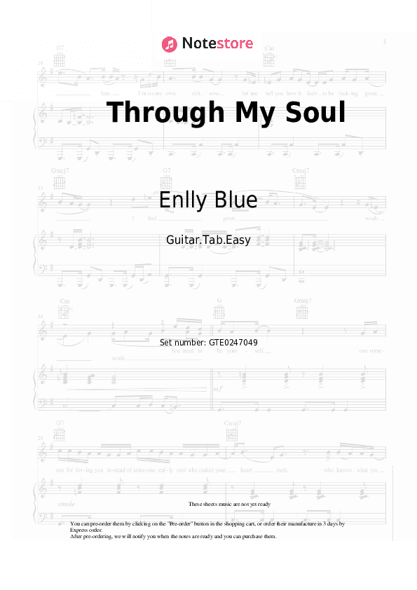 Through My Soul - Enlly Blue Tabs Easy - Guitar.Tab.Easy