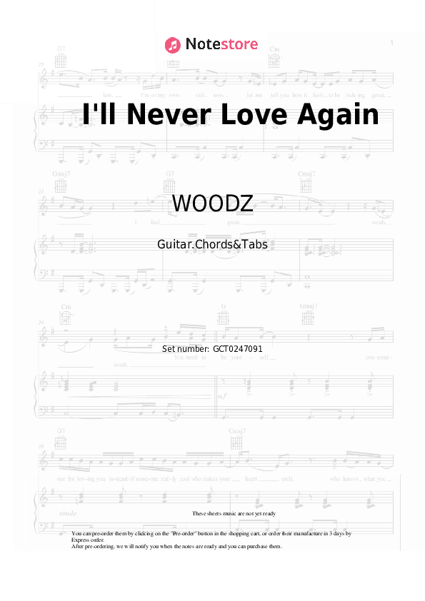 I'll Never Love Again - WOODZ Chords and Tabs - Guitar.Chords&Tabs