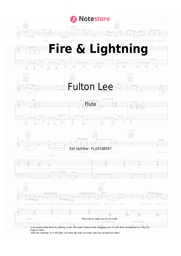 Fire & Lightning - Fulton Lee, Karen Linette Flute Sheet Music - Flute