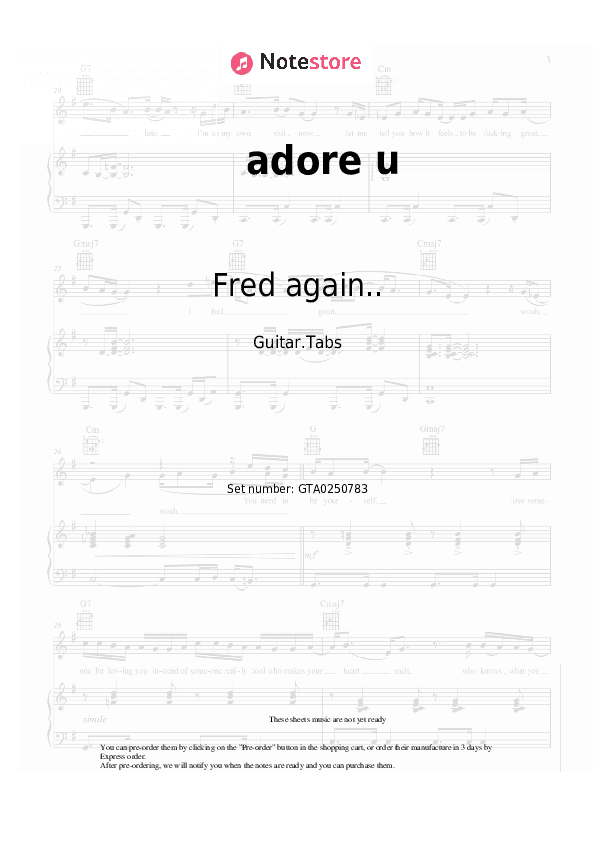 adore u - Fred again.., Obongjayar Tabs - Guitar.Tabs