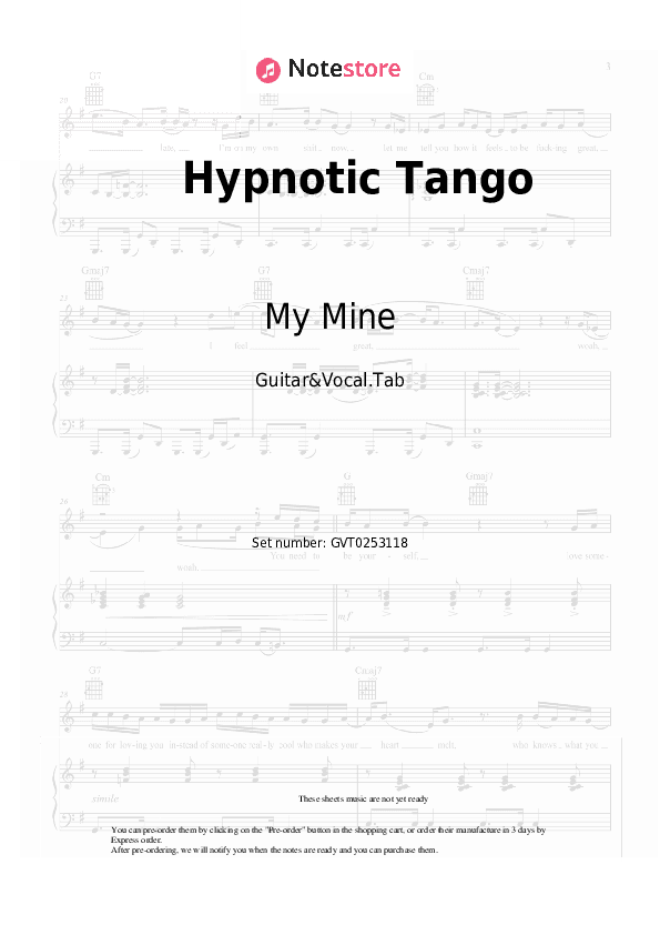 Hypnotic Tango - My Mine Chords and Voice - Guitar&Vocal.Tab